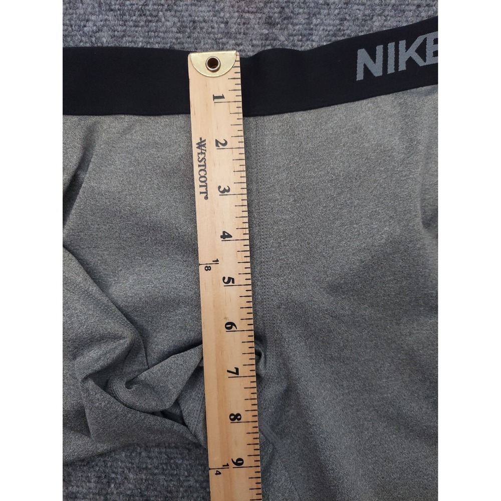 Nike Pro Cropped Leggings Womens Large Gray Running Gym Workout Swoosh - Picture 7 of 12